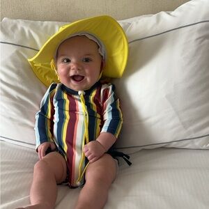 Ruffle Butts Striped rash guard